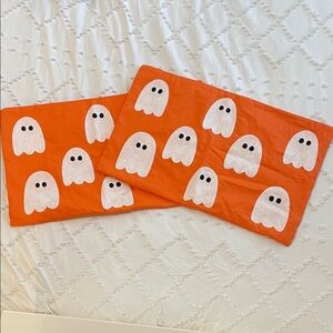 Orange Ghost Accent Pillow Covers textured new nwot